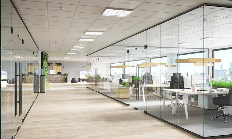 frameless office partition